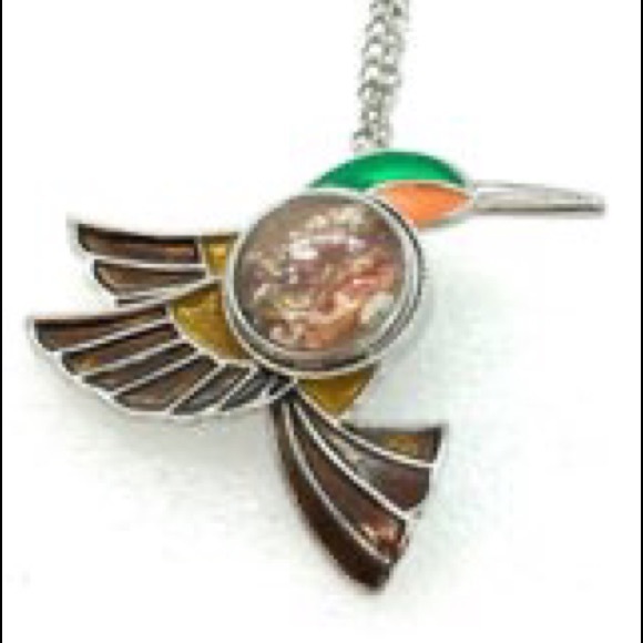 Hummingbird Necklace Handmade 20mm snap gingersnap SN20 display - Picture 1 of 7